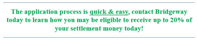 The application process is quick and easy, you could have your pre-settlement funding within 24 hours.