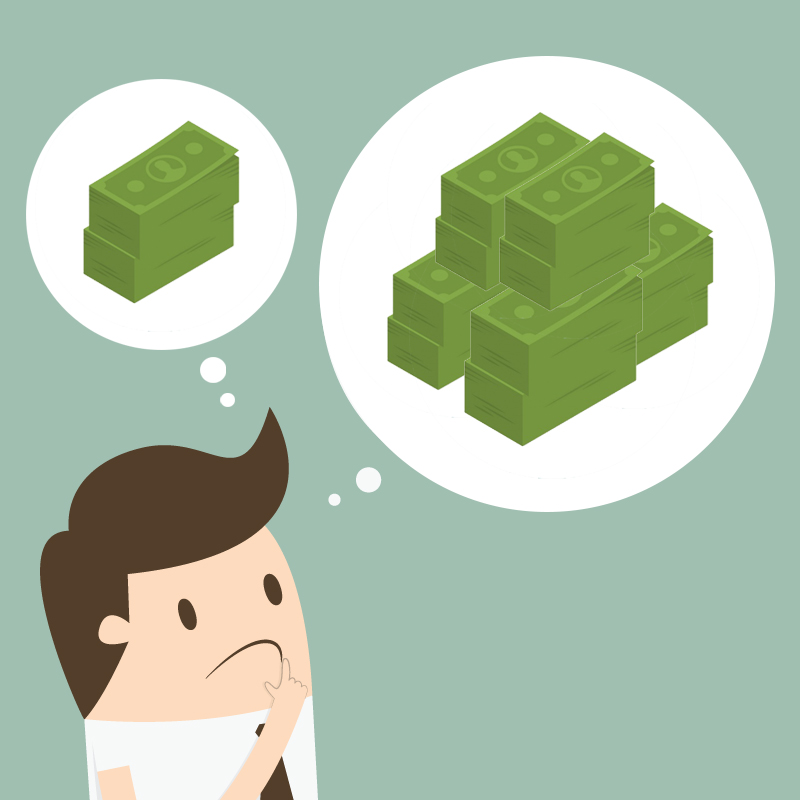 Scale weighing a lump-sum advance against monthly advances