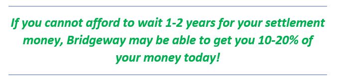 Pre-settlement advances from Bridgeway are a risk-free way to receive a portion of your future injury lawsuit settlement money today.